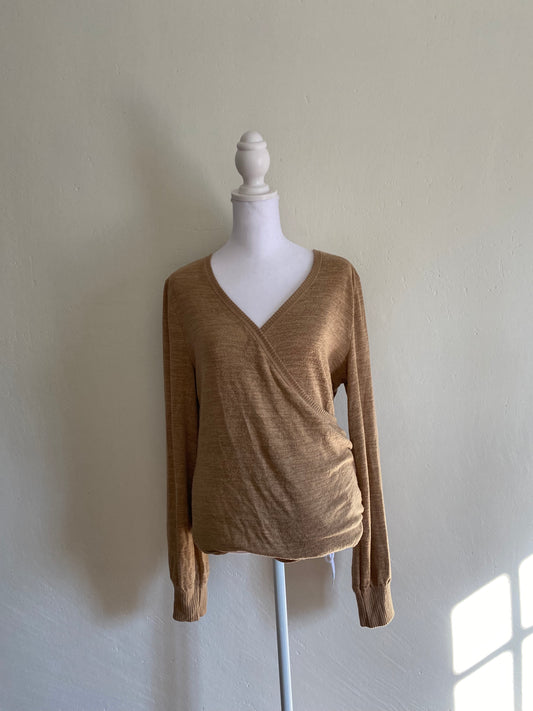 Abercrombie & Fitch Tan wrap sweater - XLarge